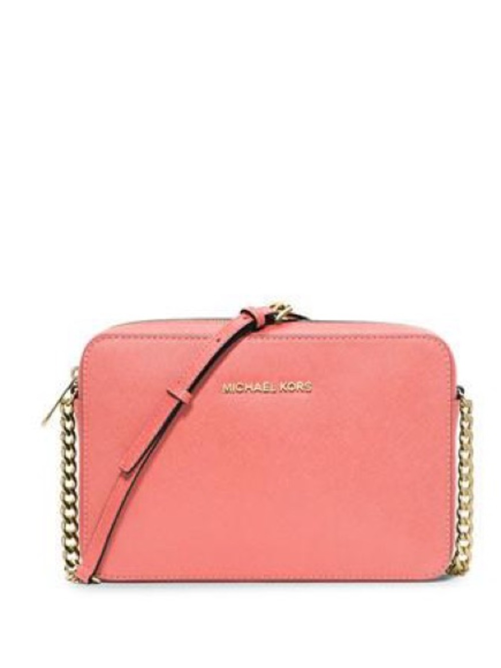 Michael Kors Jet Set Travel Large Crossbody Bag Pink Grapefruit Gold Hardware